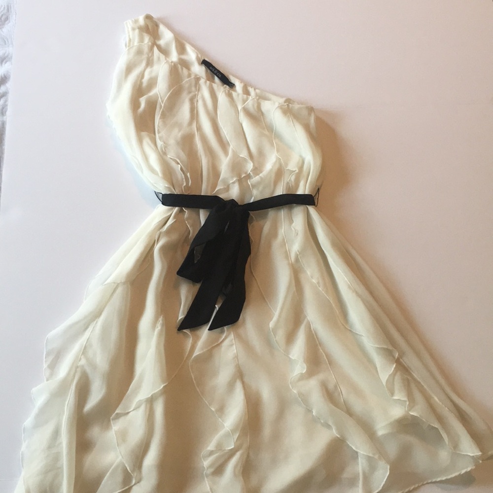 Cream One Shoulder Dress